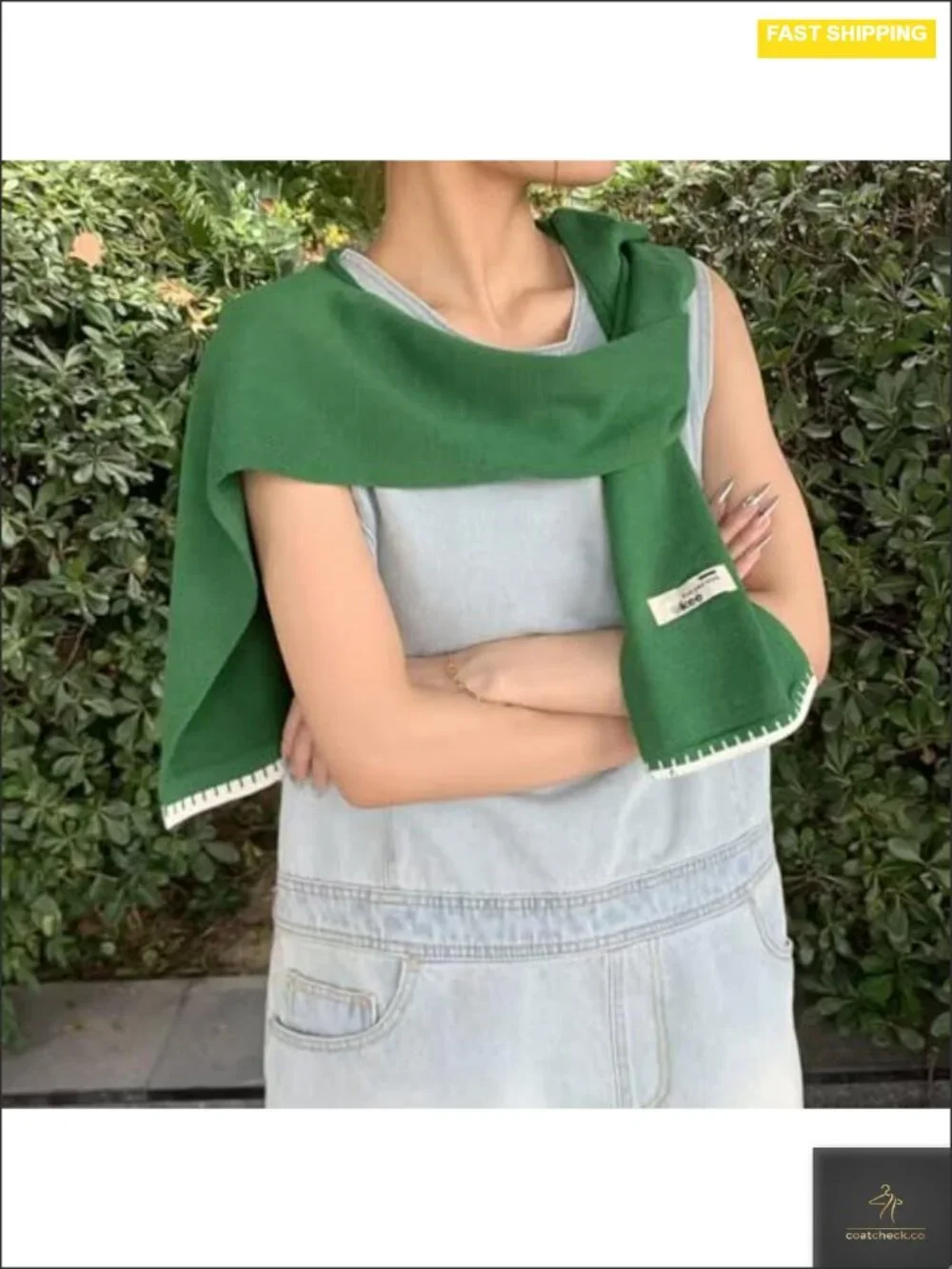 Knitted Shawl Cape Wrap with Sleeves